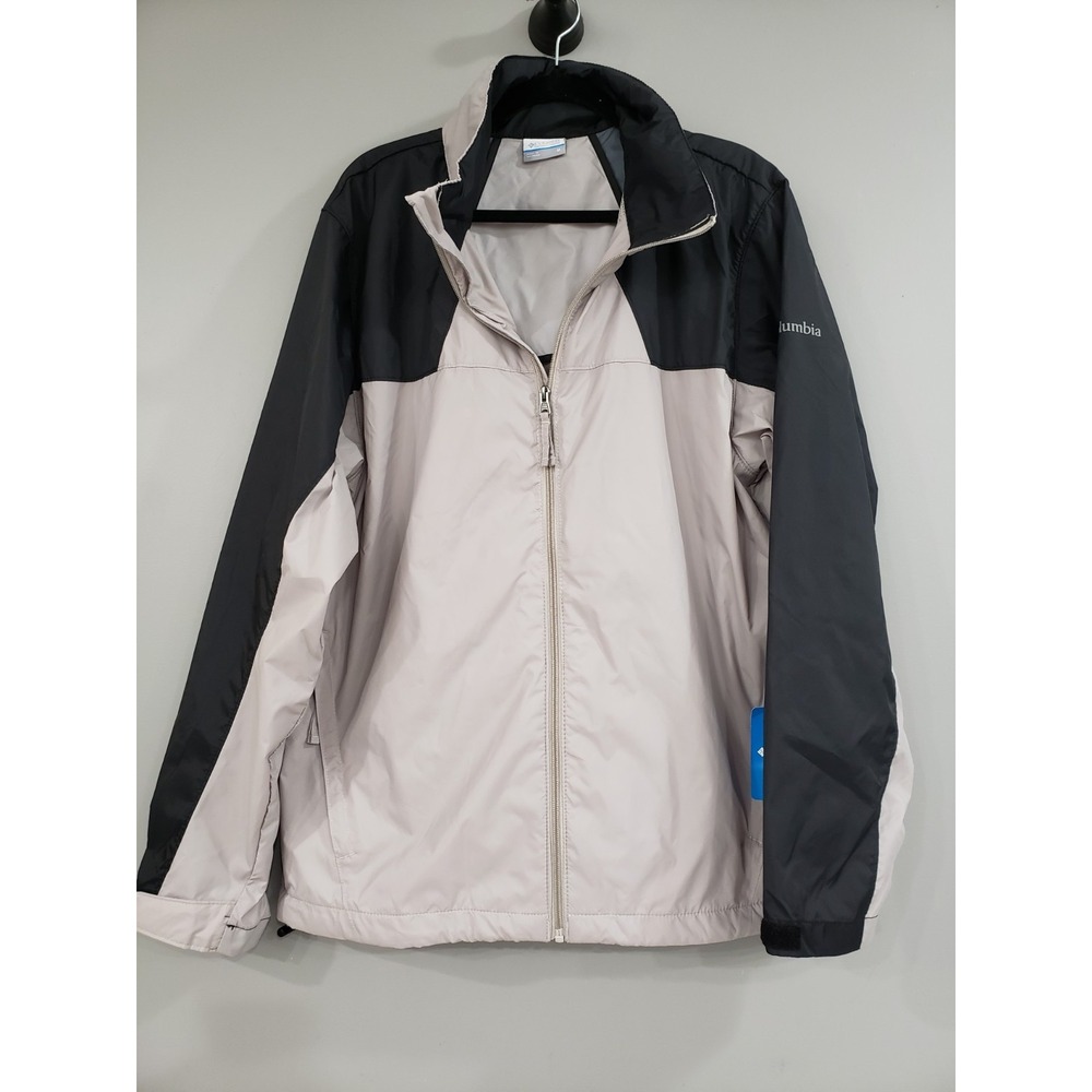 NWT Mens Columbia RAINCREEK FALLS FS Rain Wind Jacket WINDBREAKER HOODED GRAY